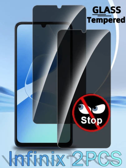 2 st. HD-skärmskydd i härdat glas med antispionfunktion, svart ramdesign, stöd för ansiktslåsning, fingeravtrycksskydd, explosionsskyddande film för , , telefon, tät passform utan bubblor, 1,5 cm tjock hårdförpackning, telefontillbehör