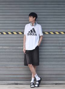 Adidas 阿迪达斯迷彩Logo印花短袖休闲T恤 - 白色 - 查看 8