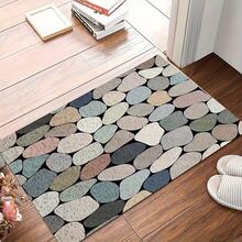 1pc Modern Goose Soft Stone Design Mat, Machine Washable Rubber Rug, Suitable For Home And Bathroom Decor: Bathroom Mat, Bathroom Rug, Door Mat, Small Rug, Carpet, Mat, Home Decor, Area Small Rug, Outdoor Mat, Home Decor, Area Rug, Bedroom Rug, Washable Carpet - Multicolor - View 4