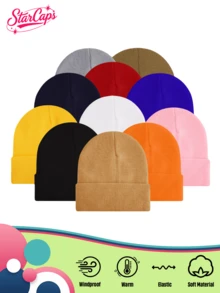 1pc Unisex Y2K Style Solid Color Knit Beanie Hat, Fashion Versatile For Street, Party, Autumn/Winter Outdoor, Warm And Windproof - Knitted Hat - View 5