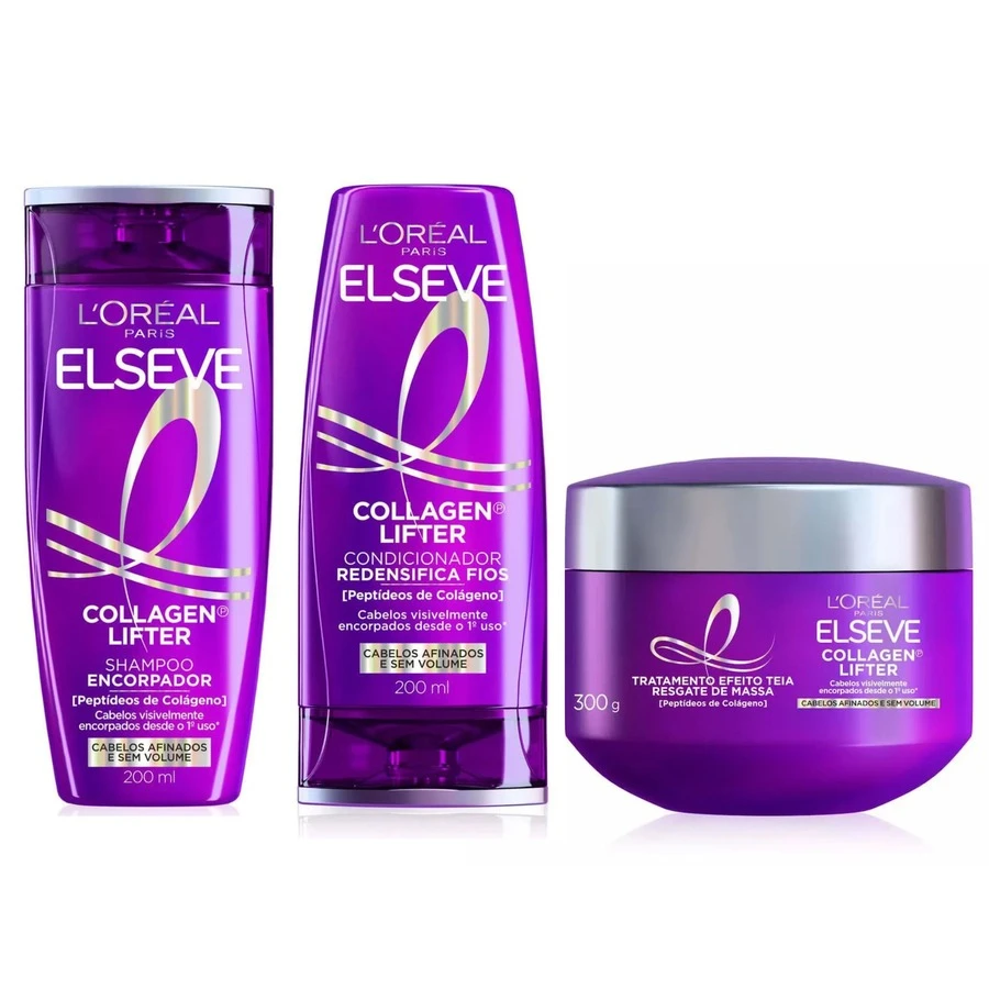 Kit Shampoo + Cond + Máscara Elseve Colágeno Lifter | SHEIN Brasil