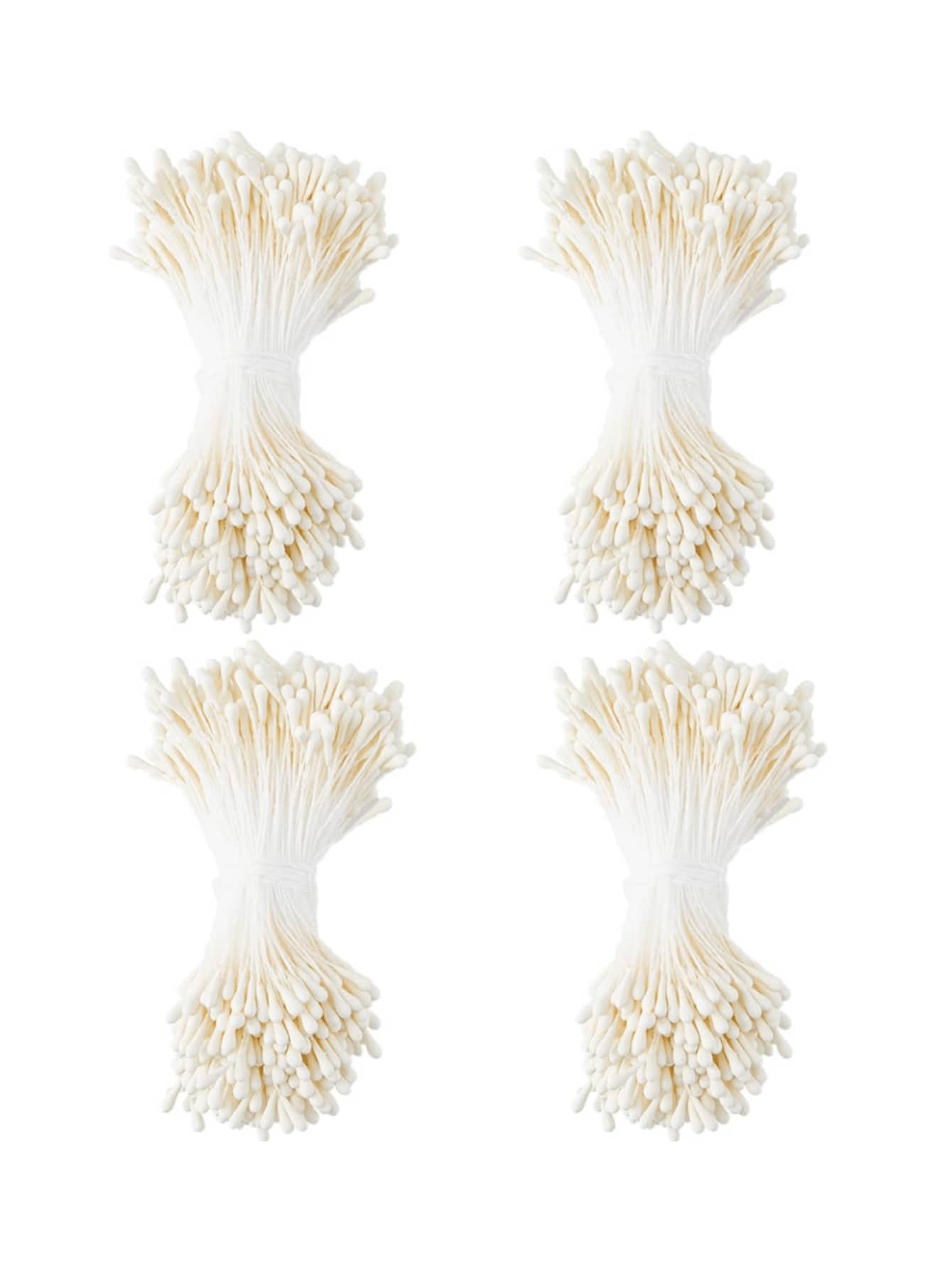 400/800/1600pcs Artificial Flower Stamens, Faux Pearl Flower Stamens, Home Floral DIY Craft Decor, Suitable For Wedding Floral Arrangements, Handmade Home Decor, Easter, Mother's Day, Father's Day And More - 白色 - 查看 1