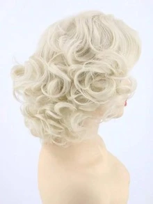 Classic Style Cosplay Wig For Halloween Christmas Parties, Synthetic Costume Hair For Anime, Role Play, Themed Events And Fancy Dress, One Size Fits Most - 白金金髮 - 查看 4