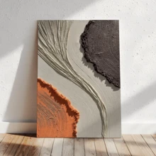 1 Stück Vintage Wandkunst Poster, abstrakte Ölmalerei, cremige Textur, wasserfestes Leinwandmaterial, dekoriert mit hochwertigem Goldfolie, braun, weiß und orange abstraktes Leinendesign, mit oder ohne Rahmen erhältlich, ideal für Raumdekoration, Einweihungsgeschenk, Studentenwohnheim, Hotel, Zuhause, Wohnzimmer, Schlafzimmer, Badezimmer und Büro Wanddekoration - Verschiedenfarbig - Übersicht 4