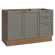 Gabinete Bajo Cocina Madesa Vik 120cm Sin Encimera MG 01 - Marrón y Gris - Ver 12