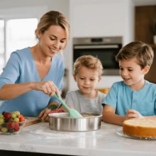 包含100张烘焙纸的多功能烤盘，适用于蛋糕、米糕和甜点，配有不粘蛋糕模具和家用厨房DIY烘焙工具套装 - 銀色 - 查看 8