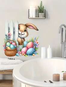 1pc Cute Cartoon Sticker, Adorable Cartoon Creative Sticker, Nursery Wall Decor Sticker - Multicolor - View 5