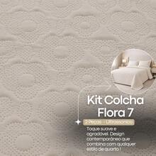 Quilted Bedspread Set, Double Size, Ultrasonic Finish, Percale, Soft Touch, 2 And 3 Pieces, Flora 7 Habitat, Single, Double, Queen, King And Super King Sizes - 米色 - 查看 3