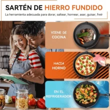 Sartén De Hierro Fundido Antiadherente Set De Sartenes 5pcs Negro - Negro - Ver 4