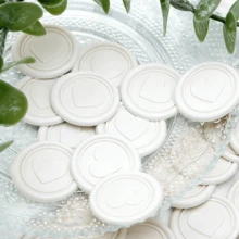 30pcs White Heart Shaped Wax Seal Stickers, Special Wax Seal Suitable For Envelopes And Invitations, Easy To Use With Strong Adhesive, Flower Envelope Stickers, Gift & Invitation Accessories - Multicolor - View 5