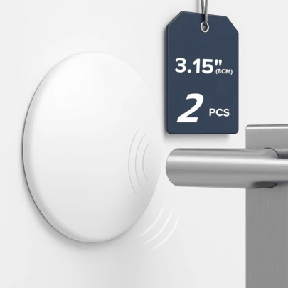 3.14インチ ホワイト ドアストッパー 壁取り付け 強力粘着 ドアバンパー - 壁とドアハンドルの傷防止 壁と扉の保護