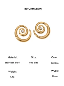 一对简约几何心形不锈钢耳钉，时尚独特，适合女性日常、派对和约会佩戴。 - 彩色 - 查看 9