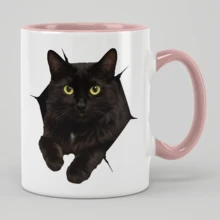 Cute Black Cat Coffee Mug - 11oz Ceramic Cat Lover Gift, Perfect For Cat Moms & Dads, Birthday & Anniversary Present, Handwash Only - Multicolor - View 13