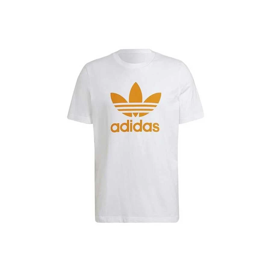 Camiseta de entrenamiento deportivo casual con cuello redondo y manga corta, cómoda y transpirable, con estampado del logotipo retro de Adidas ESSENTIALS - Blanco - Ver 1