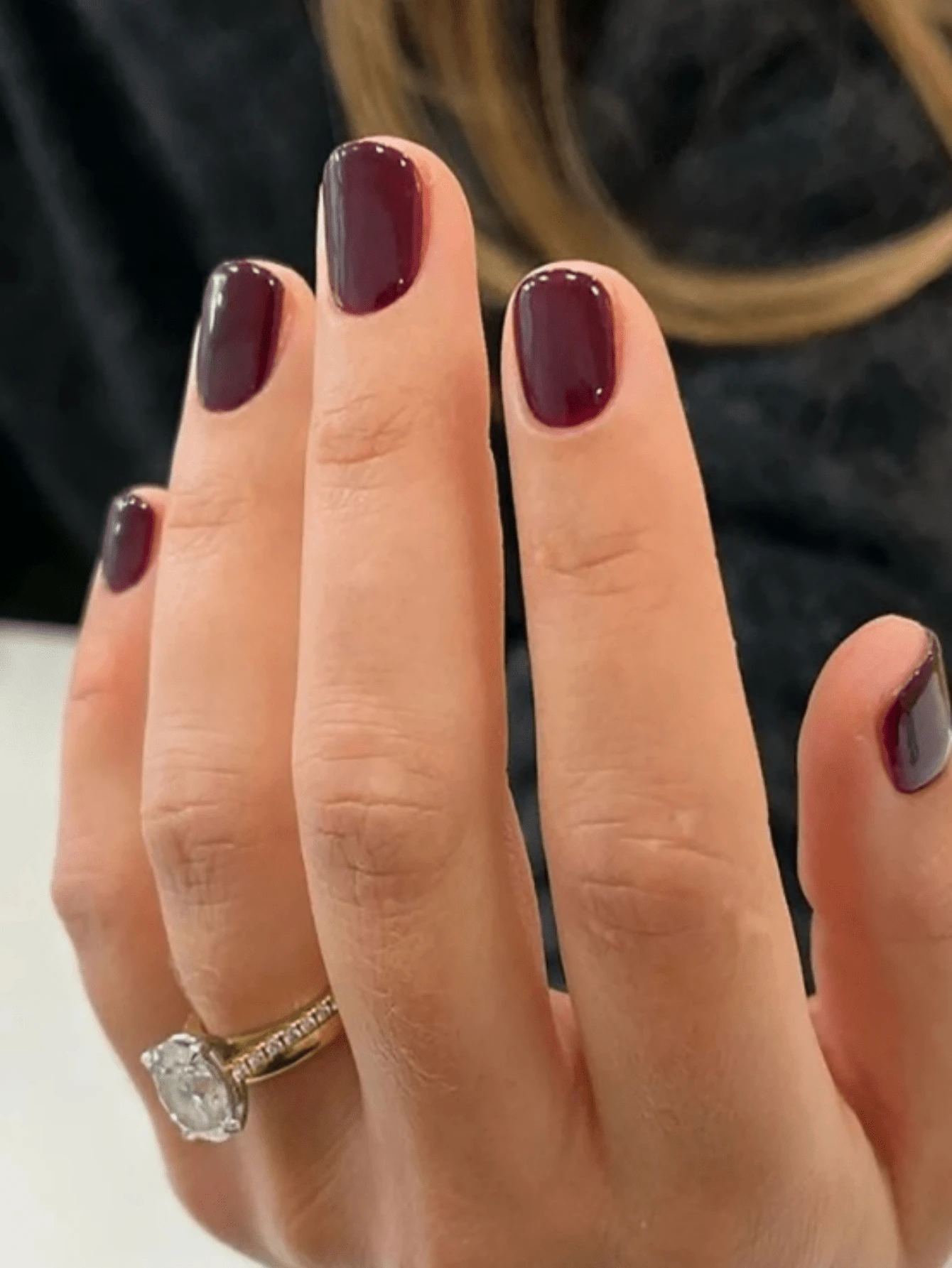 24 miếng dán móng tay vuông ngắn màu trung tính, màu đỏ tía đậm, móng giả acrylic, bộ dụng cụ làm móng nghệ thuật, độ phủ toàn diện, có thể tháo rời, dụng cụ làm móng lâu trôi. - Rỉ Nâu - Xem 1