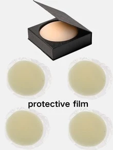 2 Pairs Of Women's 8CM Solid Silicone Nipple Covers + Premium Packaging - Reusable Silicone Nipple Covers, Invisible And Seamless, Do Not Show Through Clothing, Petal-Shaped Design, Suitable For Strapless Bras