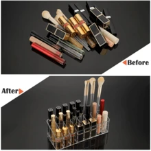1个12/18格亚克力口红架，口红收纳盒，唇彩收纳盒和化妆品展示架，抽屉、梳妆台、浴室等场所的理想收纳方案，房间装饰，化妆包 - 彩色 - 查看 8