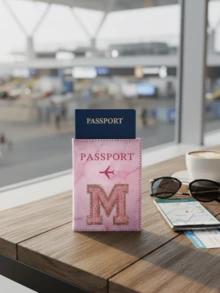 Passport Wallet Women Men RFID Vintage Business Passport Covers Holder Portable Multi-Function ID Bank Card PU Leather Wallet Case Air Plan Travel Accessories PU Leather Passport Covers For Teens For Travel For Back To School, Premium Minimalist Initial Letter Passport Cases For Girls For Student For Unisex Back To School Stuff Travel Accessories Passport Bag ,Travel Essential Bag - Multicolor - View 3