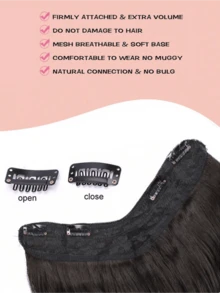 20 Inch V-Shaped Ombre Clip-In Hair Extensions, V-Shaped Natural Wave Curly Synthetic Hair Wigs Women Head Scarf Fashion Hair Accessories Elegant Hair Band Causal Headband - Multicolor - View 5