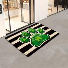 Zestaw dywaników podłogowych na Dzień Świętego Patryka (1/2 szt.) z motywem kociego drapaka i psiej łapki oraz zieloną koniczyną, idealny do różnych aranżacji wnętrz, takich jak salony, kuchnie itp. Wygodny i piękny, podkreśla atmosferę pomieszczenia. - Wielokolorowe - Zobacz 15
