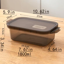 3个装多用途加厚透明密封食品储物盒，长方形冰箱冷冻室收纳盒，微波炉塑料容器（大/中/小）