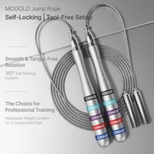 1套 MOGOLD 加重燃脂健身跳绳，有氧运动速度钢丝绳 - 彩色 - 查看 9