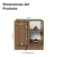 Gabinete Bajo Cocina Madesa Vik 80cm Sin Encimera MV - Marrón y Verde - Ver 2