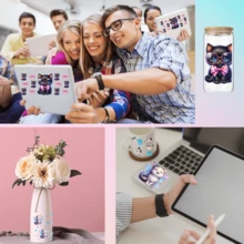 11张UV DTF转印卡通动物花卉图案贴纸,适用于Libbey玻璃杯DIY包装转印贴纸,玻璃杯贴花瓶贴,高品质,9.5英寸*4.3英寸,适用于6盎司玻璃罐 - 彩色 - 查看 12