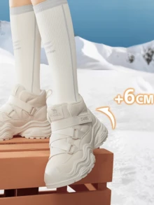 CAMEL CROWN Women's Winter Outdoor Fleece Snow Boots, Casual Platform Ankle Boots, Non-Slip Fleece Martin Boots - Beige/white - View 4