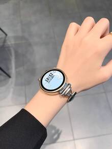 18mm, 20mm, 22mm Luxury Minimalist Style Smart Watch Band, Compatible With Samsung Galaxy/Garmin///Amazfit Watches, Niche High-End Wristband - Blue - View 4