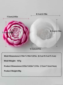 3D硅胶花朵模具 | 适用于蜡烛、肥皂、树脂和石膏工艺品 | 耐热，易脱模 | 白色精致花朵造型 | 细节精美，是节日和生日礼物的完美之选 - 白色 - 查看 14