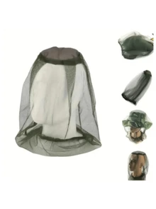 1 pieza Mosquitera extra grande con máscara facial - Malla resistente contra insectos, malla fina, compatible con sombreros/cabezas, adecuada para pesca, caza [Color aleatorio] - Multicolor - Ver 3