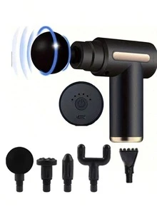 Powerful Muscle Relaxation Massager - Rechargeable Deep Tissue Massage Gun With 4/7 Massage Heads, Full Body Relief, Ultimate Muscle Recovery Tool, Home-Grade Plastic Material, USB Charging