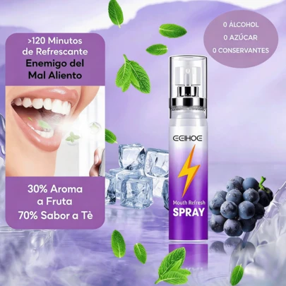 Spray Bucal Frescor | Elimina Olores Bucales Extracción de Plantas Naturales Portátil
