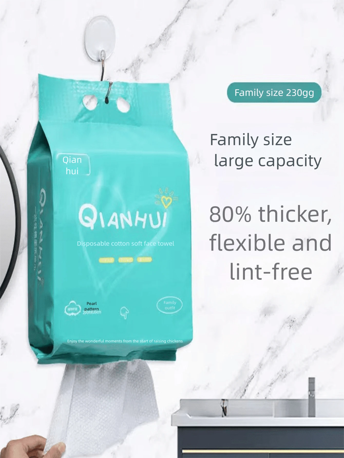 80pcs/160pcs Disposable Thickened Facial Cleansing Wipes, Pullout Design, Durable & Tear-Resistant, Strong Absorbency, Makeup Remover Cloths, Reusable, Super Absorbent, Suitable For Wet Or Dry Use, No Fiber Residue, Portable & Convenient For Dry Skin, Essential For Skincare & Makeup Removal, Suitable For Sensitive Skin - White - View 1