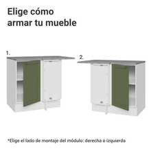 Gabinete Bajo Cocina Madesa Vik 102cm Con Encimera BV - Blanco y Verde - Ver 4