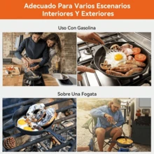 Sartén De Hierro Fundido Antiadherente Set De Sartenes 5pcs Negro - Negro - Ver 6