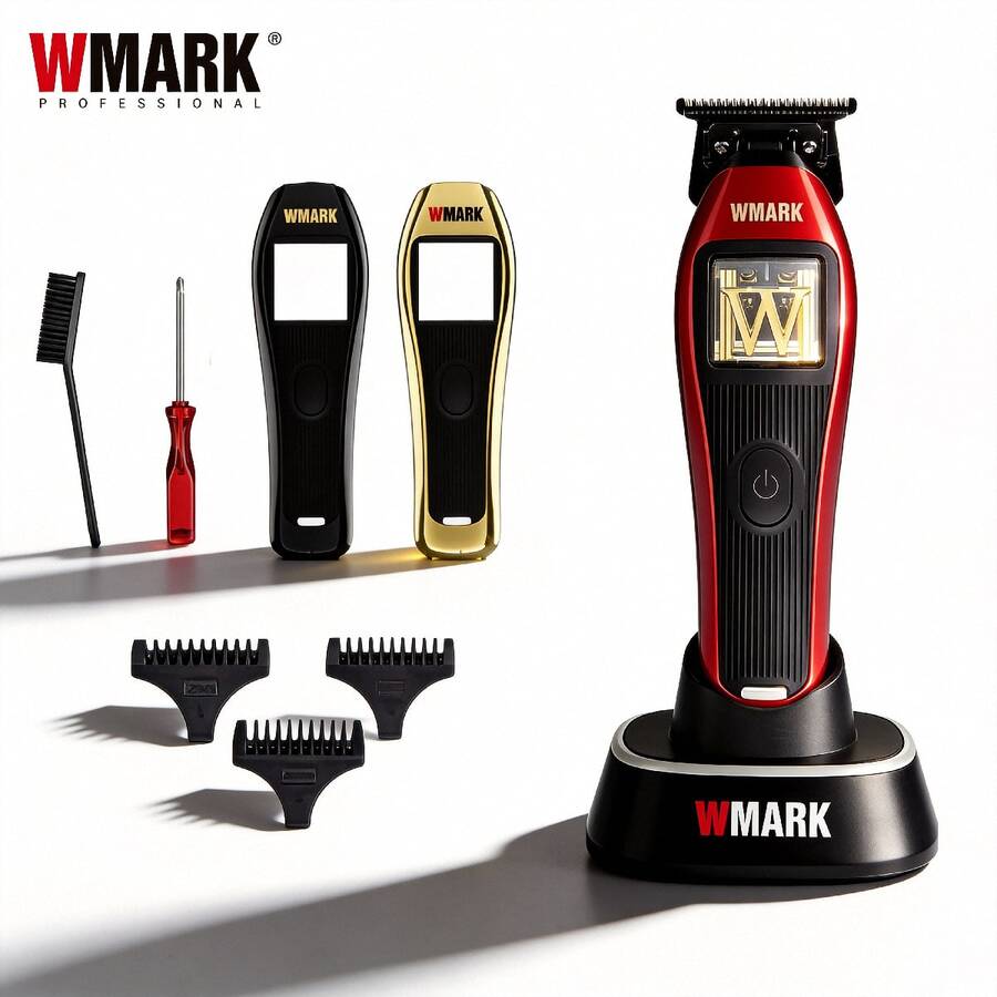 Máy tỉa tóc chuyên nghiệp Wmark 10000 vòng/phút, công suất cao, máy cắt tóc điện không dây, đế sạc, sạc nhanh, thời gian chờ cực lâu, máy cắt tóc kim loại NG-XT1 - Nhiều màu - Xem 1