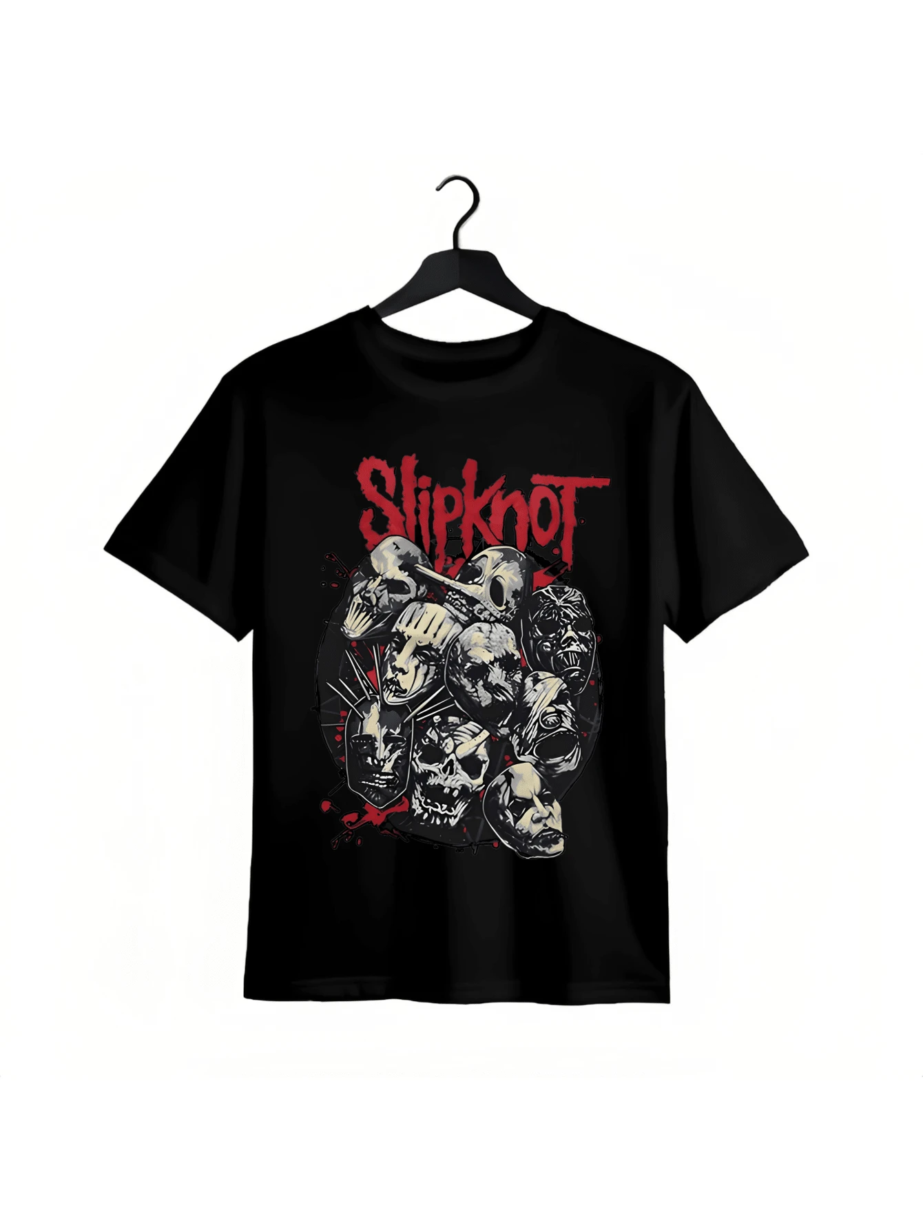 Graphic T-Shirt For Men Black Skul-L Design Round Neck Casual Polyester Tee Machine Washable Summer Wear - màu đen - Xem 1
