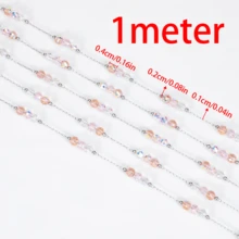 1米时尚不锈钢彩色水晶珠链，金色链扣，适合DIY项链、手链和其他珠宝制作 - 鏈條 - 查看 13