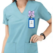 1个可伸缩蝴蝶听诊器造型胸牌夹，适用于护士、医生、办公室工作人员 - 听诊器造型，适用于医院、诊所、工作场所 - 专业证件夹、证件套、医务人员配件、听诊器配件、送给女孩的礼物、返校用品、学习用品、办公用品、配件 - 紫色 - 查看 8