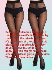 Women's Sheer T-Shirt Style Pants, Ultra-Thin Sexy Black Thigh High Socks, Disposable Thigh High Socks, 20D Minimalist Solid Black Thigh High Socks, Suitable For Pairing With Pantyhose. - T-crotch (black) - View 14