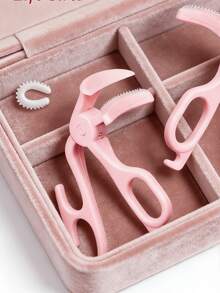 1-Piece Peach Pink Borderless Comb Eyelash Curler With Replacement Pads, Wide-Angle Lash Lifter For Targeted Curling And Long-Lasting Hold, Portable Eyelash Curving Tool For Daily Makeup, Professional Styling, Photoshoots, Parties, And Travel, Must-Have For Beginners, Makeup Enthusiasts, And Students - 粉色 - 查看 12