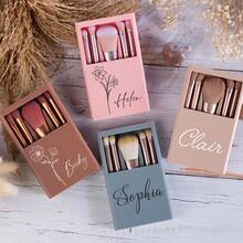 Personalized Makeup Brush Set With Gift Box, Women's Personalized Gift, Makeup Brush Set, Travel Makeup Brushes, Valentine's Day Gift For Her, Women's Gift, Makeup Brush Set, Women's Gift, Women's Gift, Personalized Makeup Brushes, Bridal Shower Party Favors, Makeup Brush Set, Birthday Flower Gift, Daughter Gift, Friend Gift, Girl Gift, Women's Gift, Valentine's Day Gift - 5-pack - View 2
