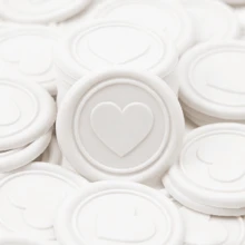 30pcs White Heart Shaped Wax Seal Stickers, Special Wax Seal Suitable For Envelopes And Invitations, Easy To Use With Strong Adhesive, Flower Envelope Stickers, Gift & Invitation Accessories - Multicolor - View 3