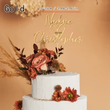 Đồ trang trí bánh cưới hình trái tim theo yêu cầu, Trang trí bánh kỷ niệm ngày cưới với tên tùy chỉnh, Trang trí bánh lãng mạn, Dụng cụ nhà bếp, Quà tặng cưới cá nhân hóa - Nhãn bánh cưới F - Xem 13