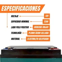 Batería de Gel Ciclo Profundo 12V 15Ah Tianneng TNE12-15 de Alto Rendimiento - A - Ver 4