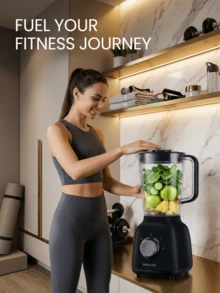 SOKANY 03041 Juicer 1.6L Household 2in1, Cooking Machine Juicer, Multi-Function Mixer, Stainless Steel Blade, Easy To Clean, 500 Watts High Power, Two-Speed Adjustment, Strong Power Motor, Easy To Operate, Overheating Safety Protection Function - Black - View 4