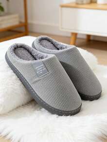 Dép đi trong nhà họa tiết chữ cái dành cho nam, dép đi trong nhà đơn giản theo phong cách sinh viên - Xám - Xem 7