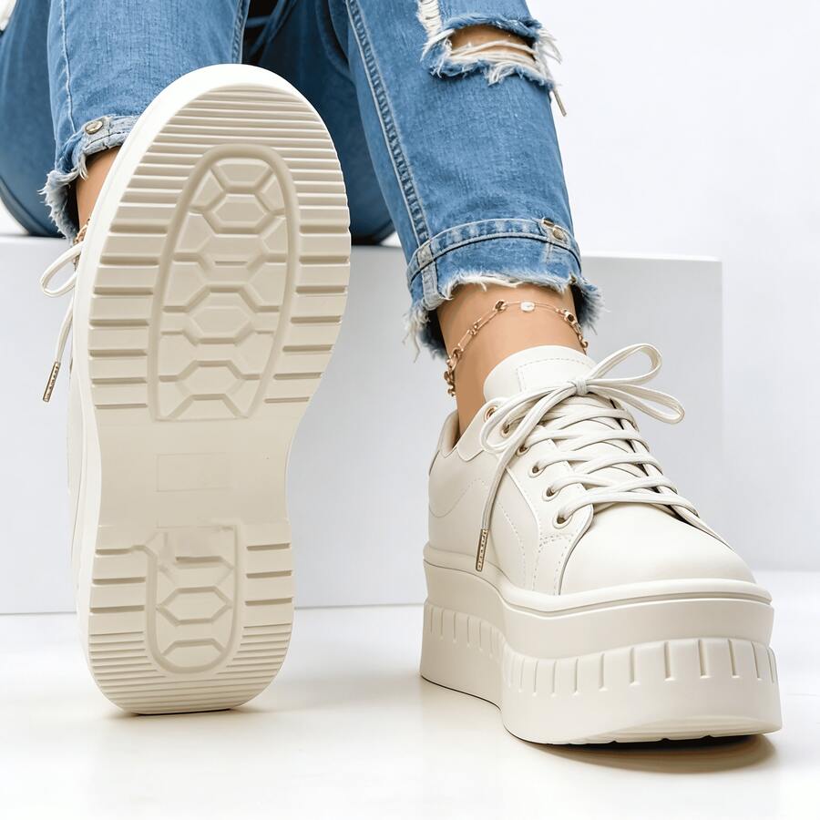 Zapatos casuales cómodos para mujer con suela gruesa y antideslizante,Zapatos Tenis Casuales De Mujer Zapatos Blancos Cómodos Dama , Nuevos Zapatos De Lona Planos de Primavera-Verano 2026 , Zapatos Comodos Para Mujer , Tenis Blancos Mujer , Fitness , Running, Elegantes Zapatillas Casuales Para Damas,adecuados para que los estudiantes los usen fuera - La talla es pequeña, por lo que recomendamos pedir una talla más. - Blanco - Ver 1
